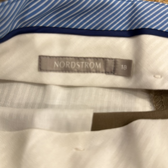 NORDSTROM FLAT FRONT DRESS KHAKI PANTS WITH TWO BUTTON CLOSURE BACK POCKETS - Picture 3 of 10